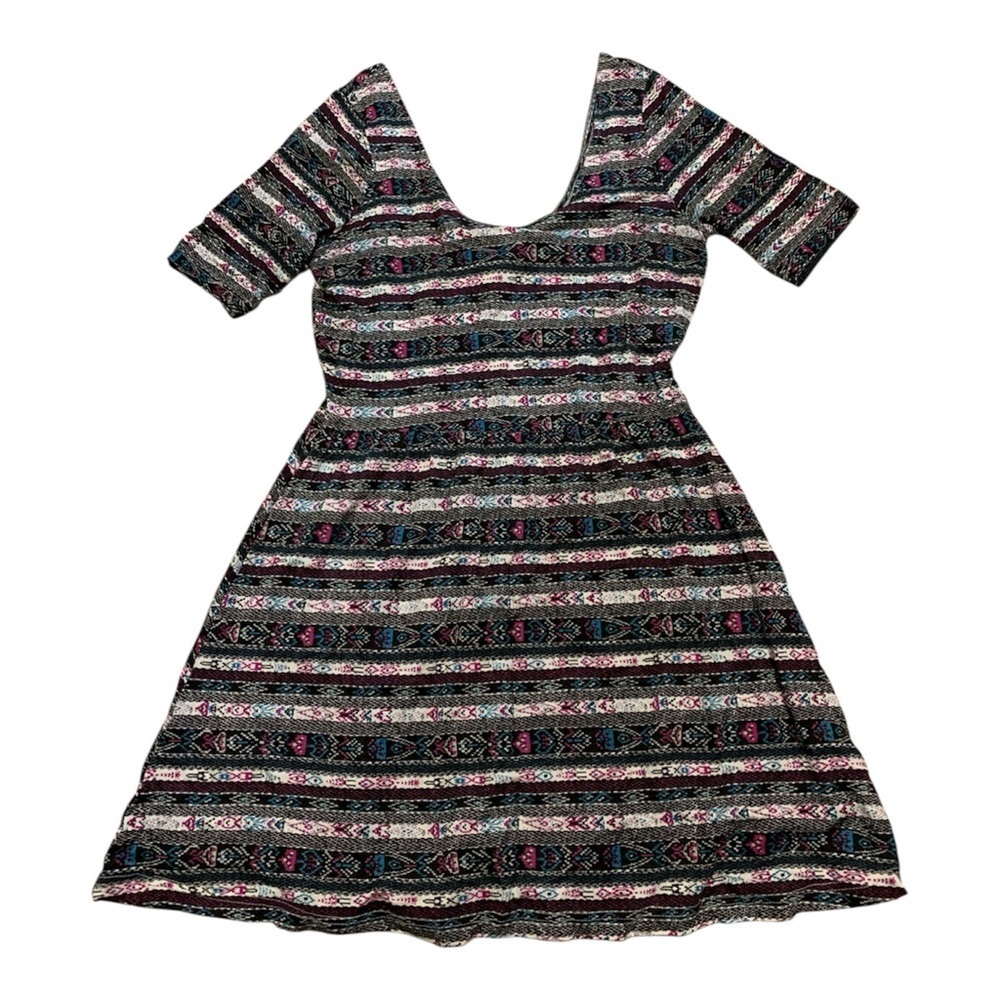 Ardene Aztec Stripe Skater Dress L